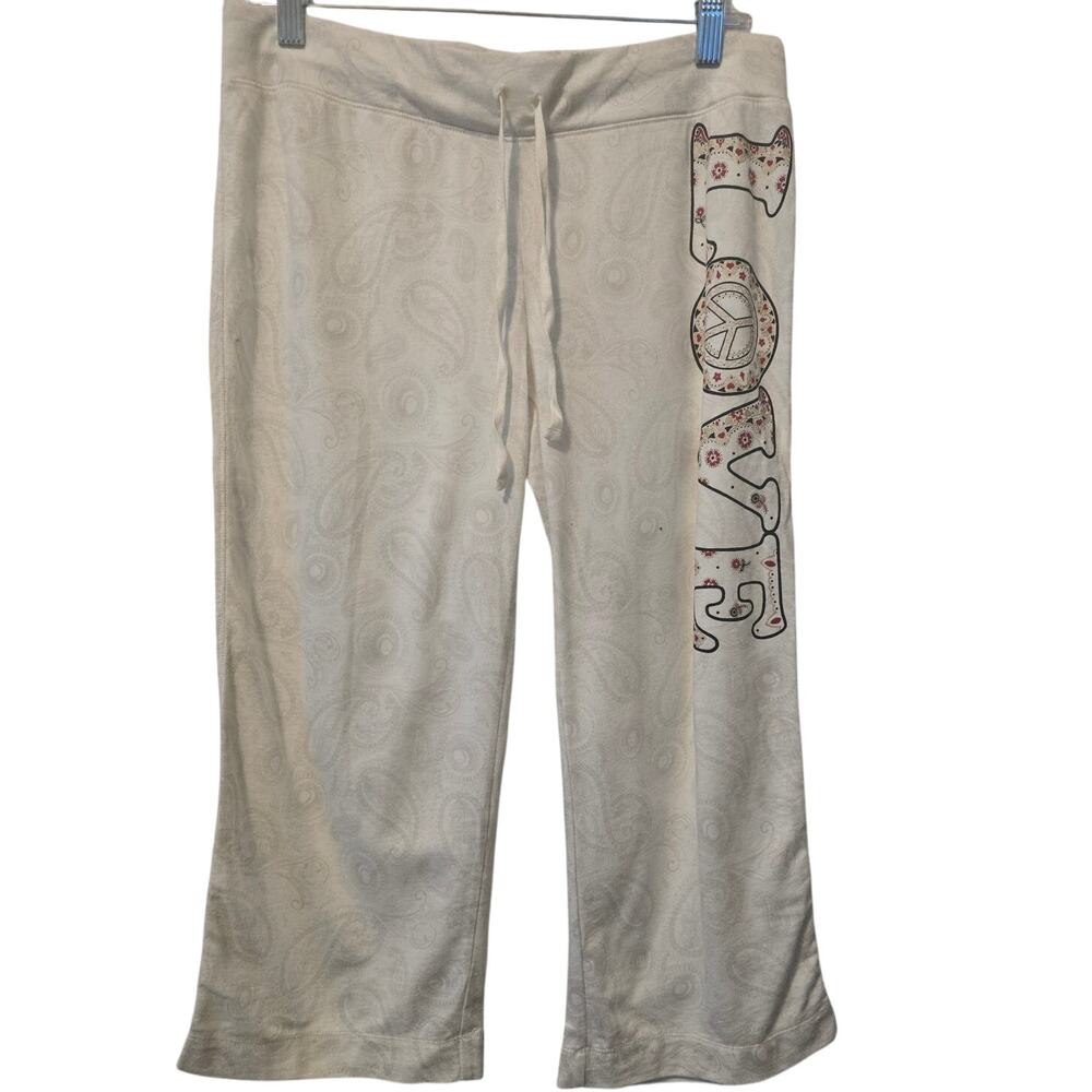 Lucky Brand Sleepwear Paisley Love Peace Lounge Below Knee Pants Women's S